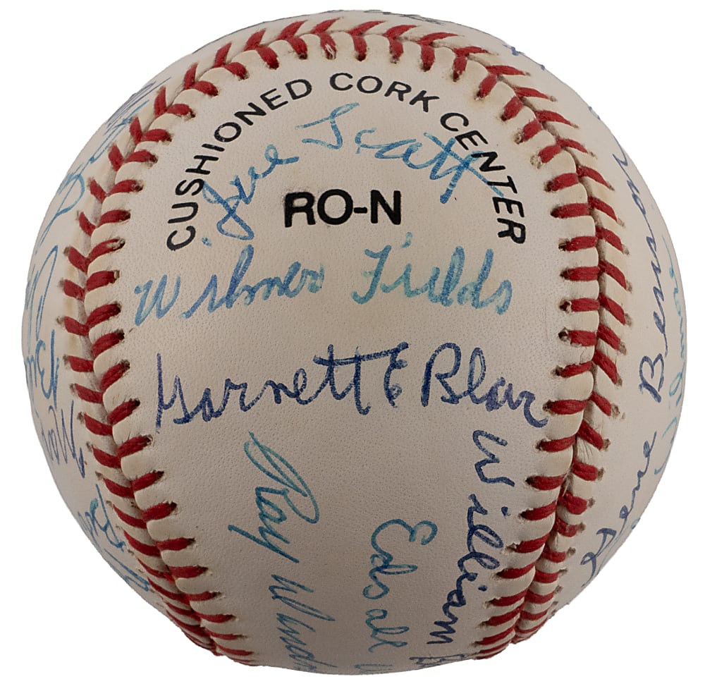 Negro League Stars Multi-Signed ONL/White Baseball with (24) Signatures Including (4) Hall of Famers Plus Full JSA LOA