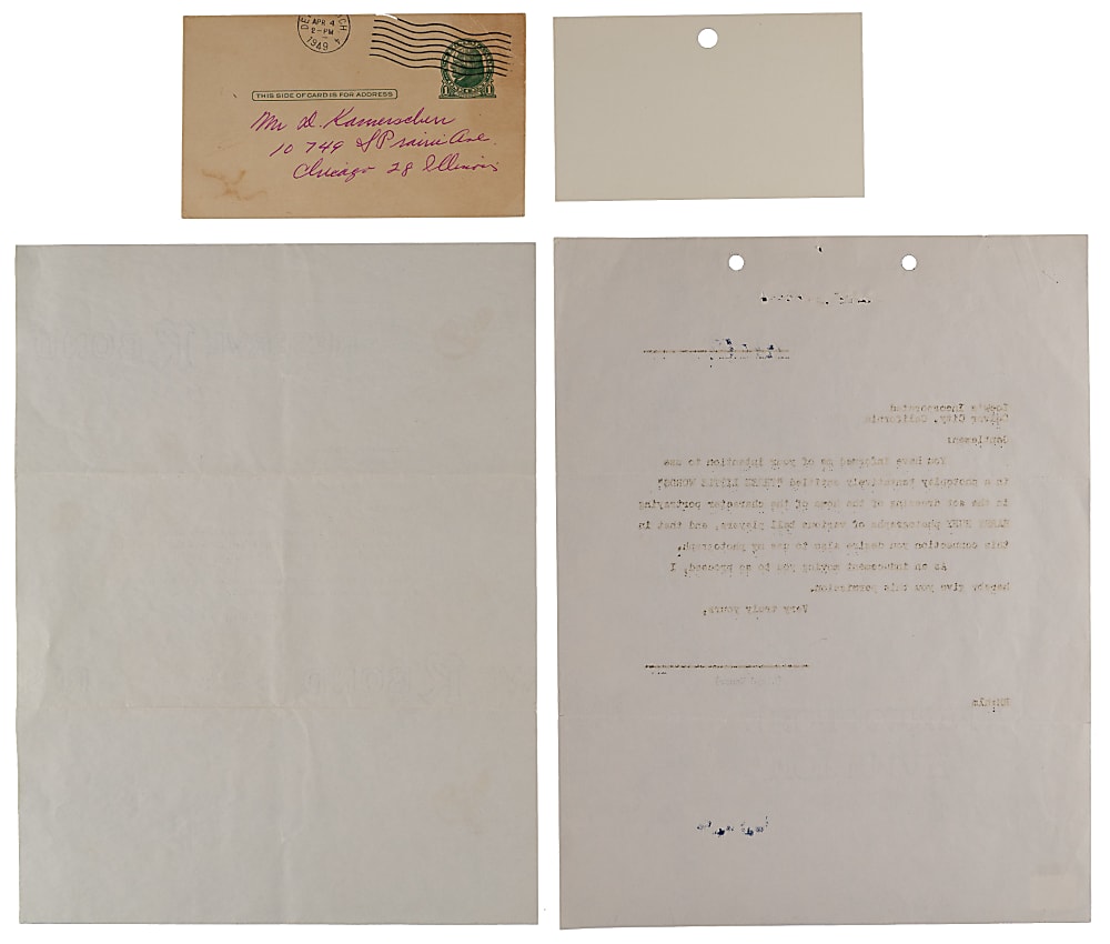 Pre-War Hall of Fame Signed Quartet with Cochrane, Hafey, Greenberg, Waner