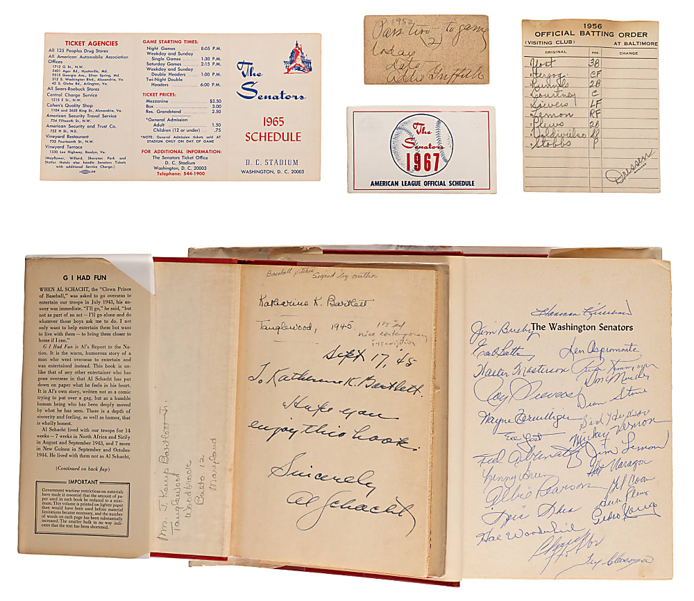 1920s-1970s Washington Senators Ephemera Collection (36) with Rarities & Signed Examples
