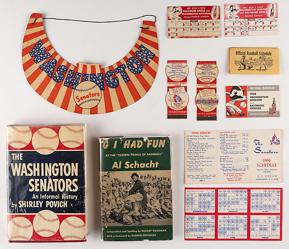 1920s-1970s Washington Senators Ephemera Collection (36) with Rarities & Signed Examples