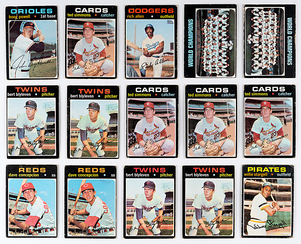 1971 Topps Singles Collection (2,300+) with (140+) High Numbers & (110+) Hall of Famers