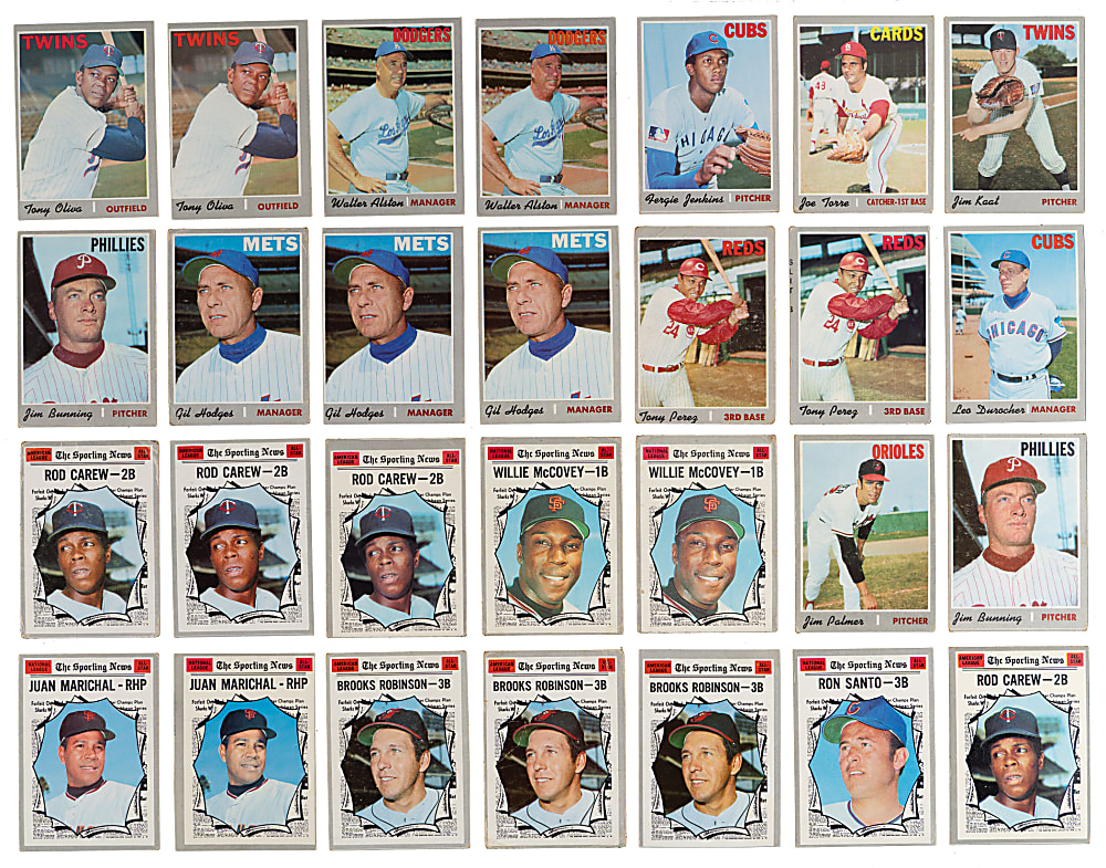 1970 Topps Singles Collection (1,500+) with (40+) Hall of Famers & (40+) High Numbers