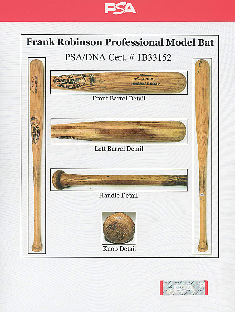 1970-1972 Frank Robinson World Series Era Game-Used Bat - PSA/DNA GU 9