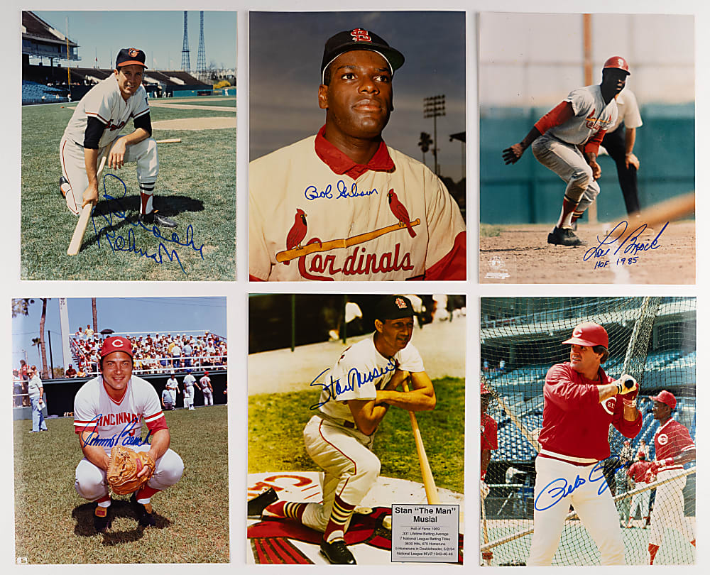Hall of Famer/Star Signed Photographs (38) & Magazines with (25) Hall of Famers Including Aaron, Mays, Hunter & Williams