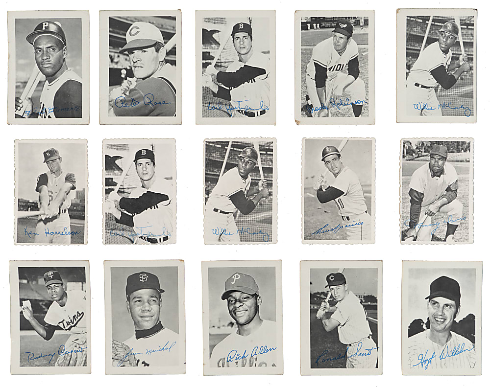 1969 Topps Deckle Edge Collection (30) with (24) Square Corner Proofs Including Roberto Clemente &  Pete Rose