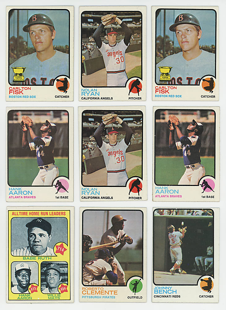 1973 Topps Singles Collection (687) with (90+) Hall of Famers Including (2) Aaron, (2) Ryan & Clemente