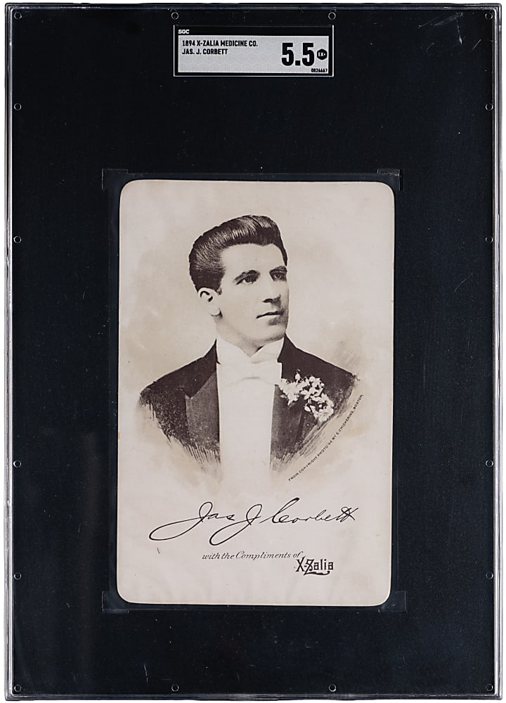 1894 X-Zalia Medicine Co. James J. Corbett Cabinet SGC EX+ 5.5