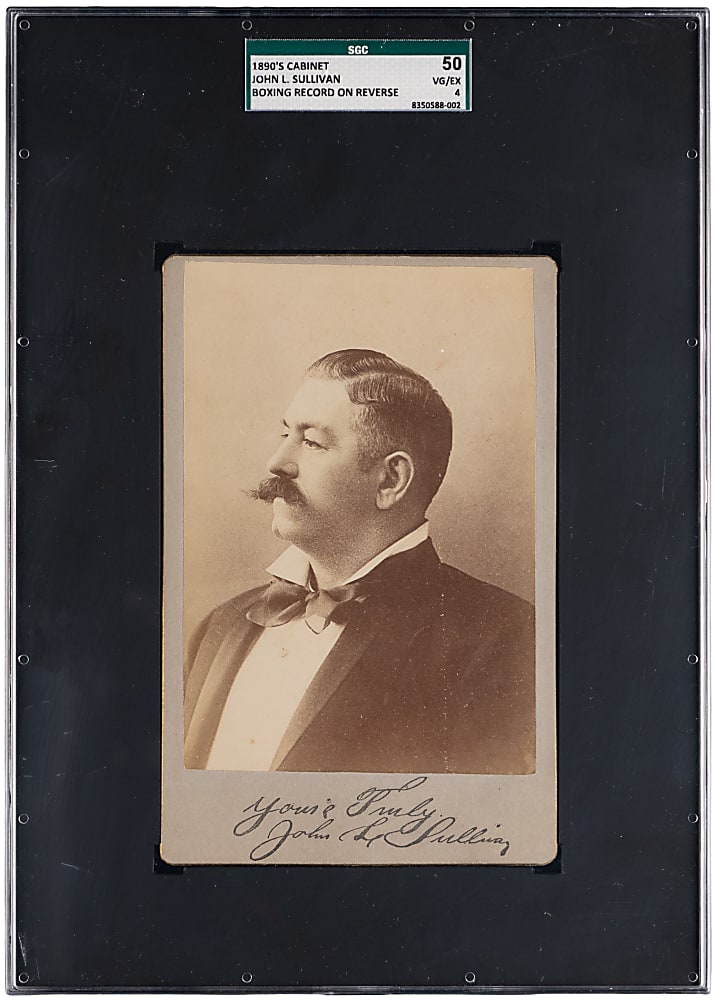 Circa 1890s John L. Sullivan Cabinet SGC VG/EX 4 with Boxing Record on Reverse