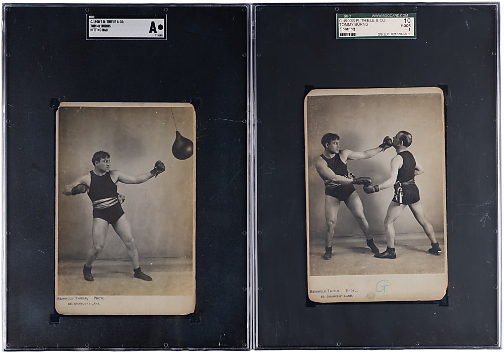 Circa 1900s Reinhold Thiele & Co. Cabinets Tommy Burns SGC Graded Pair