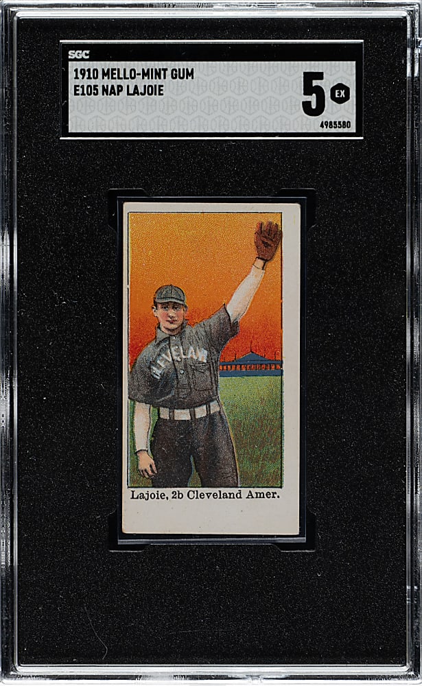 1910 E105 Mello-Mint Gum Nap Lajoie SGC EX 5