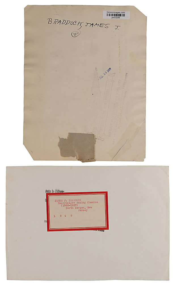 James Braddock Original Type I Photograph & Dual-Signed News Service Photo - Both PSA/DNA