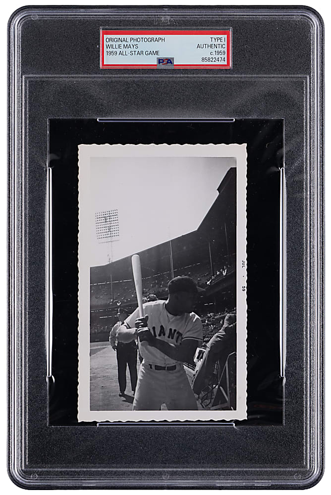 1956-1962 Willie Mays Type I Photographs (6) with PSA Authentic 1959 All-Star Game