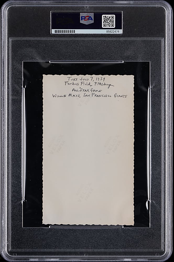 1956-1962 Willie Mays Type I Photographs (6) with PSA Authentic 1959 All-Star Game