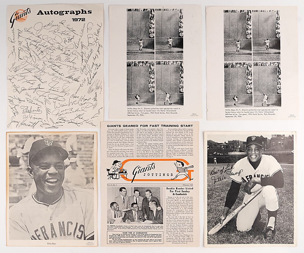 1952-1979 Willie Mays/San Francisco Giants Ephemera Collection