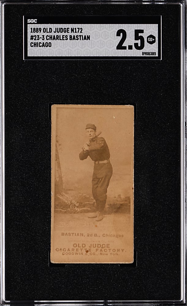 1889 N172 Old Judge #23-3 Charles Bastian Chicago SGC GOOD+ 2.5