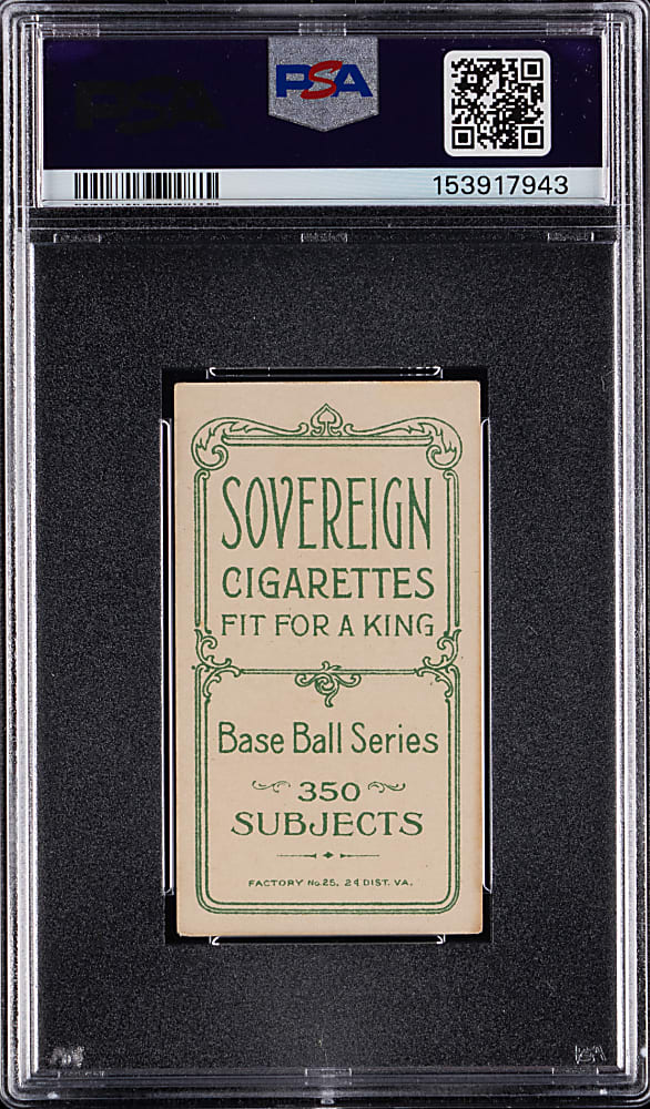 1909-1911 T206 White Border Addie Joss Portrait PSA VG+ 3.5 - Sovereign 350 Back