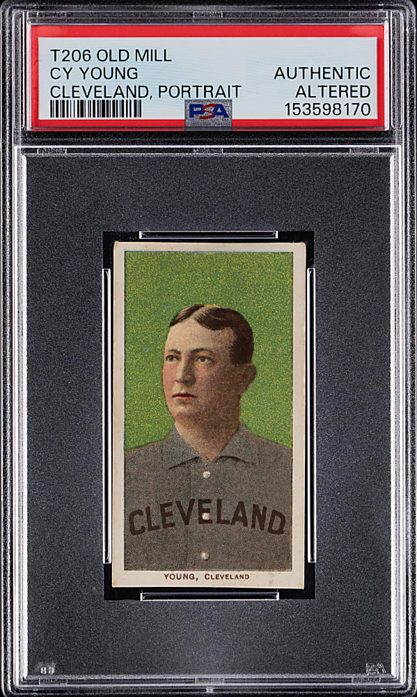 1909-1911 T206 White Border Cy Young Portrait PSA Authentic-Altered - Old Mill Back