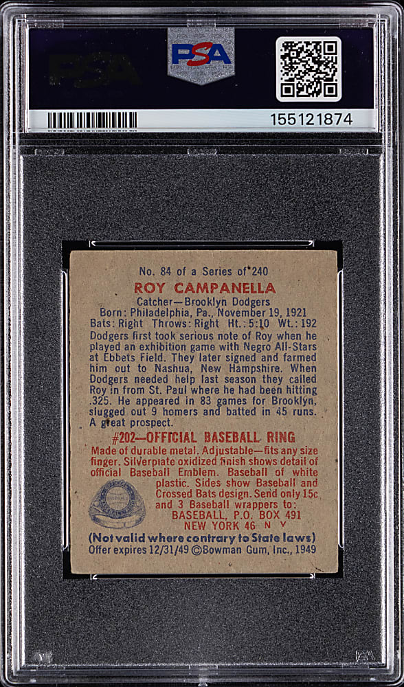 1949 Bowman #84 Roy Campanella Rookie PSA VG-EX 4