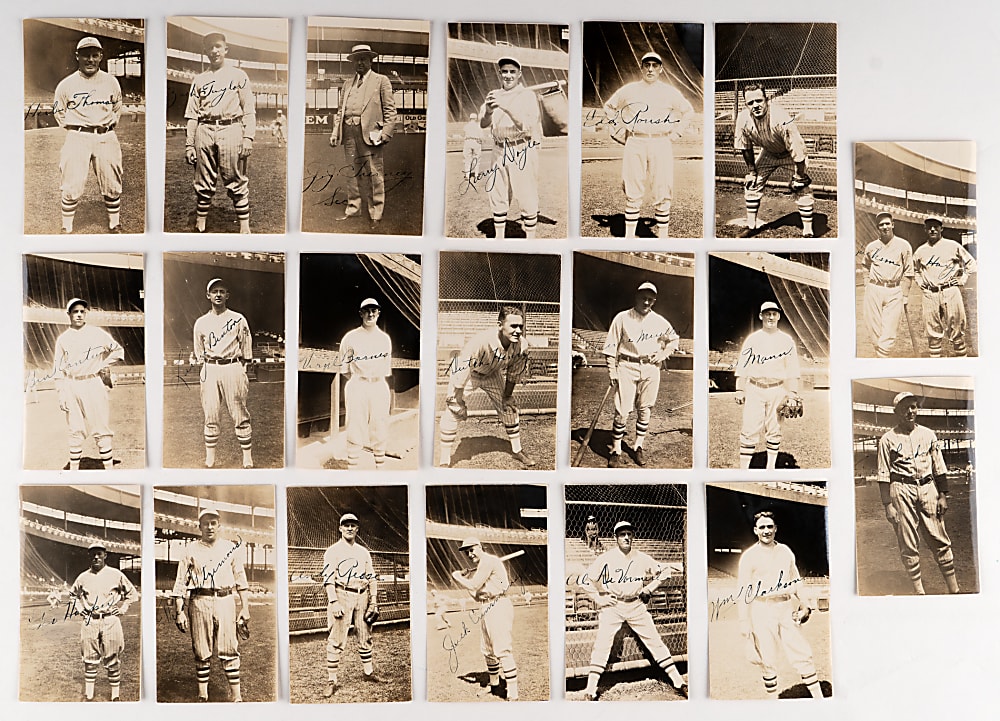 1927 New York Giants Sepia Tone Photographs (26) with (10) Hall of Famers Including Hornsby, McGraw, Terry & Early Ott