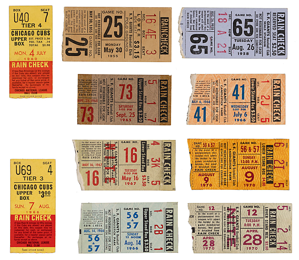 1954-1972 Willie Mays Home Run Ticket Collection (46) with #400, #650 Plus Fulls & Multi-HR Examples