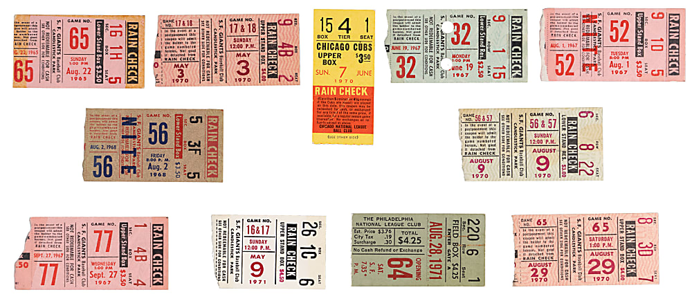 1954-1972 Willie Mays Home Run Ticket Collection (46) with #400, #650 Plus Fulls & Multi-HR Examples