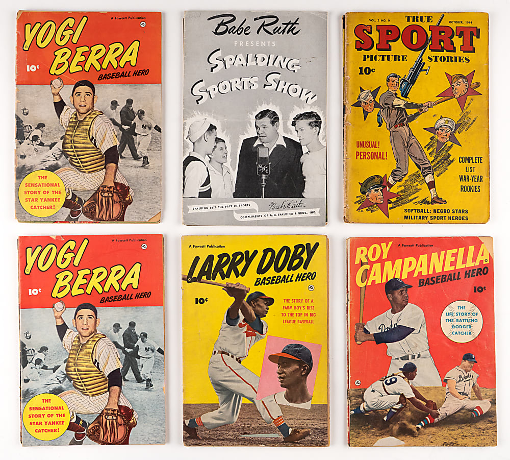 1942-1951 Golden Age Sports Comic Books (20) with Jackie Robinson #3 & (5) Babe Ruth Sports Issues