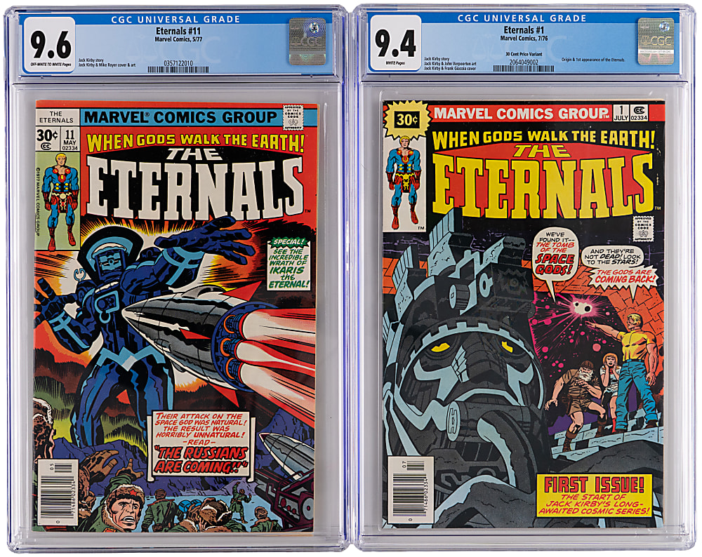 1976-1977 Marvel The Eternals Comics (4) - All CGC Graded with #1 30¢ Variant 9.4