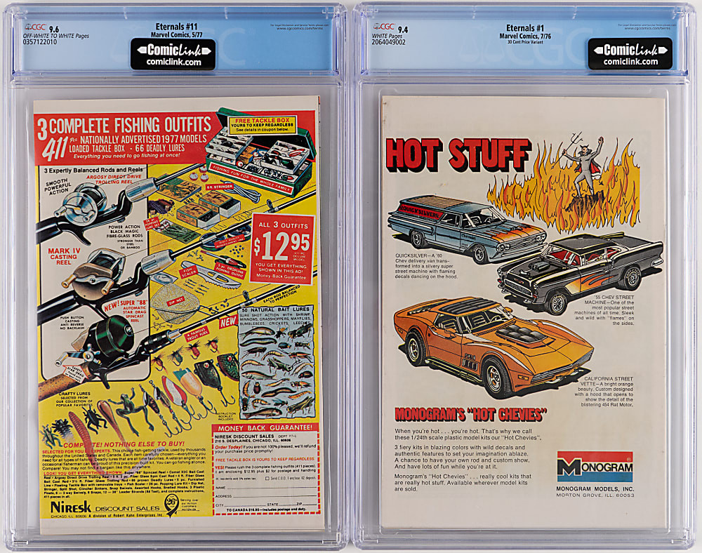 1976-1977 Marvel The Eternals Comics (4) - All CGC Graded with #1 30¢ Variant 9.4