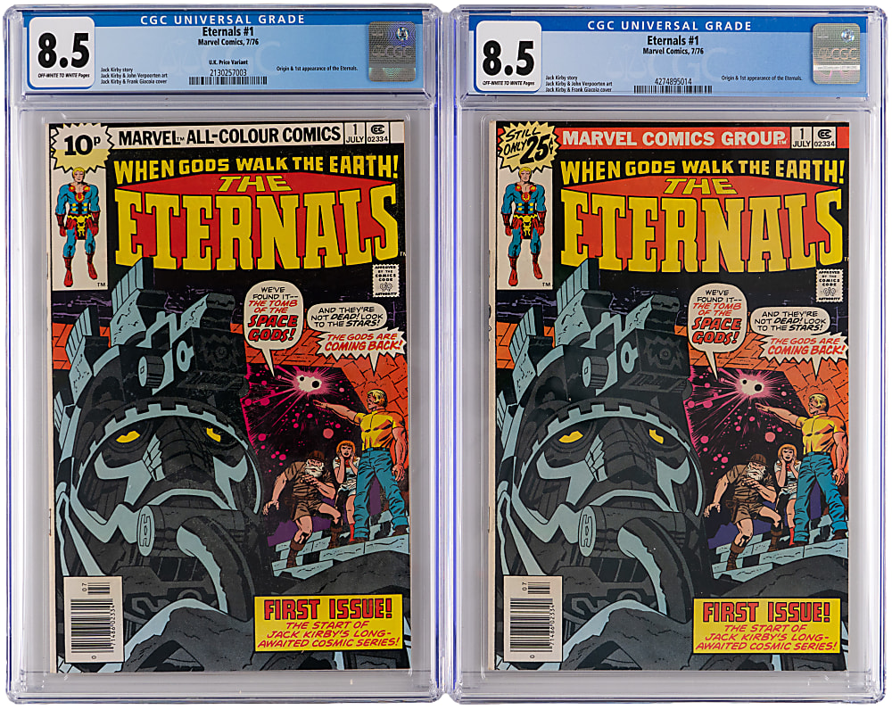 1976-1977 Marvel The Eternals Comics (4) - All CGC Graded with #1 30¢ Variant 9.4