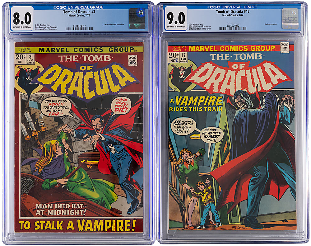 1972-1977 Marvel Comics Howard the Duck (2) & Tomb of Dracula (2) - All CGC Graded with Howard #4 30-Cent Variant 9.6 & #11 9.8