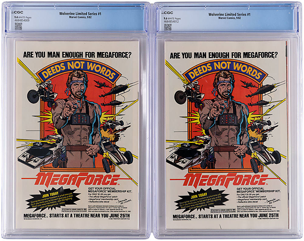 1982 Marvel Comics Wolverine Limited Series #1 by Frank Miller and Chris Claremont (2) - CGC Graded 9.6 & 9.4