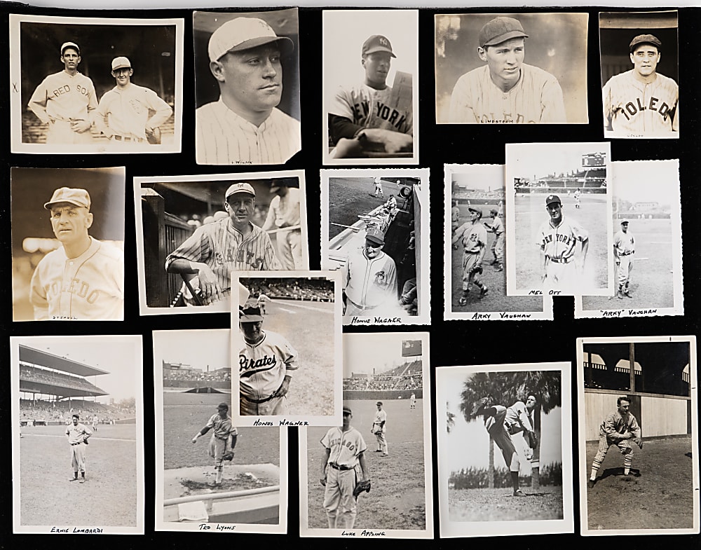 Extraordinary 1920s-1940s Original Snapshots & Small Photos (450) with Hall of Famers (34) Including Honus Wagner (2)