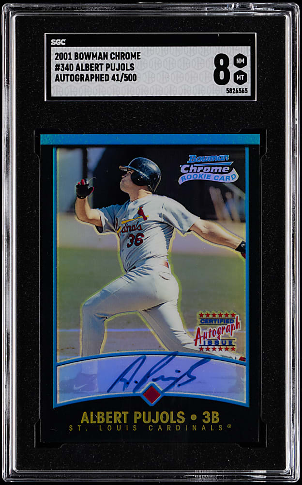 2001 Bowman Chrome #340 Albert Pujols Autograph Rookie Refractor #/500 SGC NM/MT 8