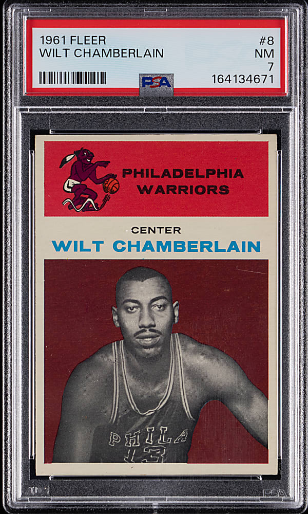 1961-1962 Fleer Basketball #8 Wilt Chamberlain Rookie PSA NM 7