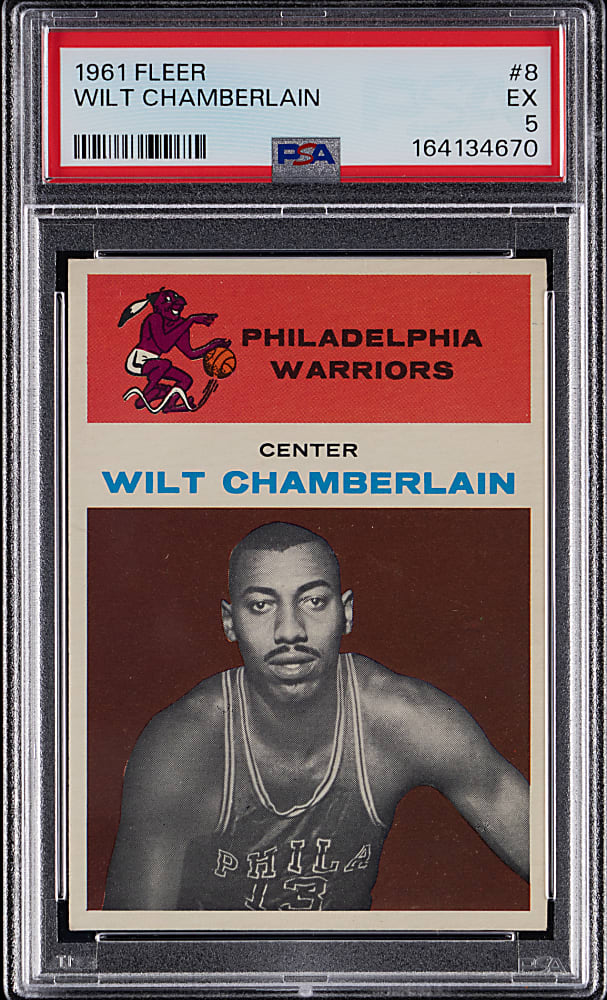 1961-1962 Fleer Basketball #8 Wilt Chamberlain Rookie PSA EX 5