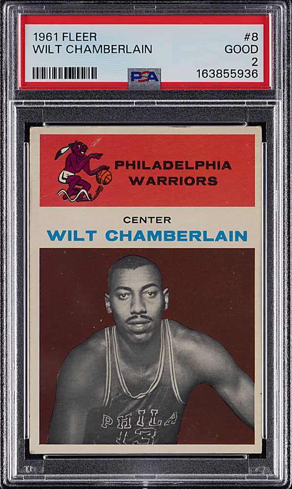 1961-1962 Fleer Basketball #8 Wilt Chamberlain Rookie PSA GOOD 2