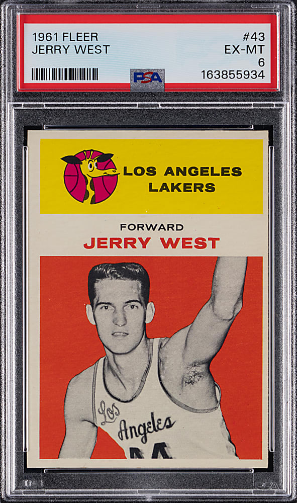 1961-1962 Fleer Basketball #43 Jerry West Rookie PSA EX-MT 6