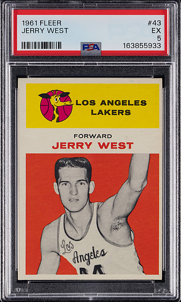 1961-1962 Fleer Basketball #43 Jerry West Rookie PSA EX 5