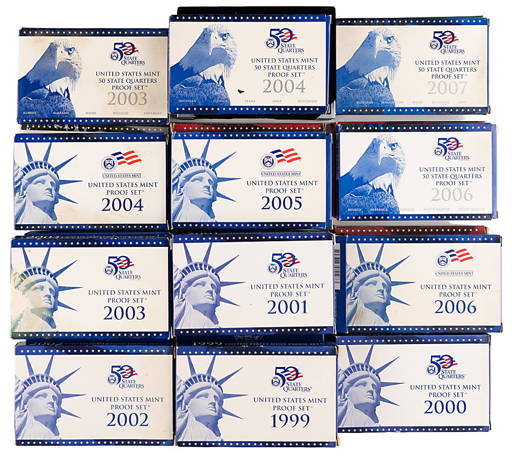 1985-2007 U.S. Proof and Mint Set Collection (31) with (7) Silver Sets & (2) Prestige Sets