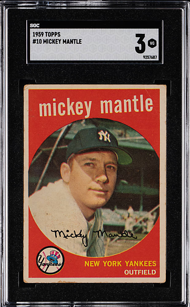 1959 Topps #10 Mickey Mantle SGC VG 3