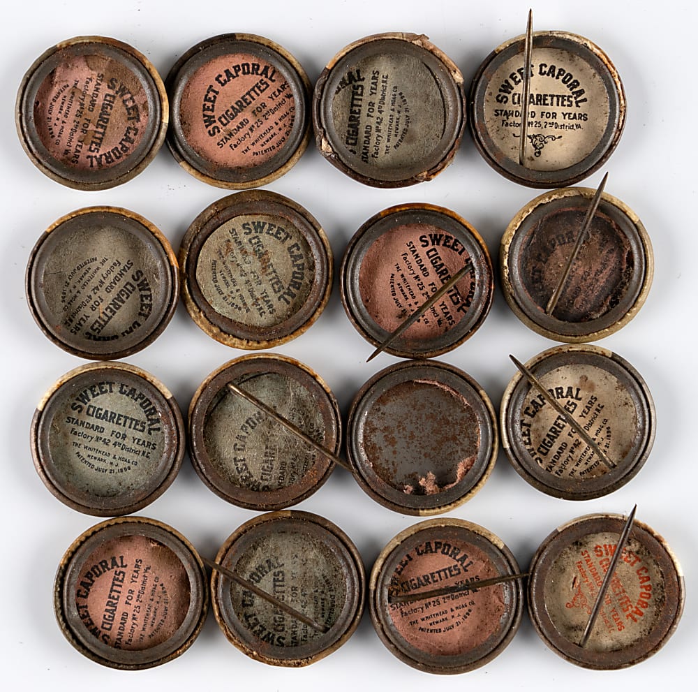 1910-1912 P2 Sweet Caporal Pins Collection (16) with (3) Hall of Famers Including Walter Johnson & Cy Young