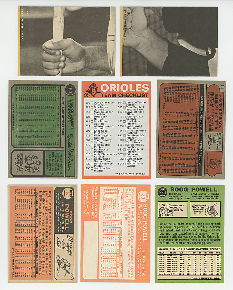 1959-1975 Topps Baltimore Orioles Collection (487) - Sharp!