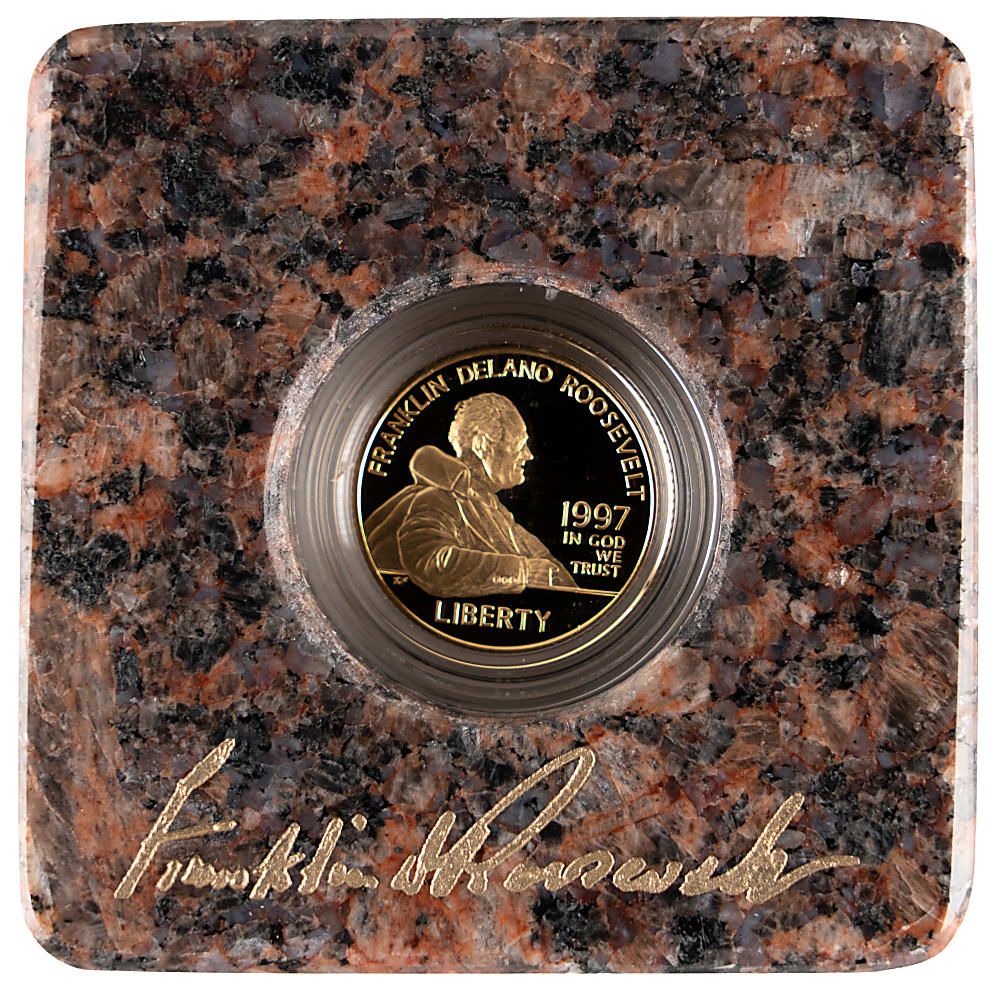 1997 Franklin Roosevelt Commemorative $5 Gold Proof Coin in Presentation Case