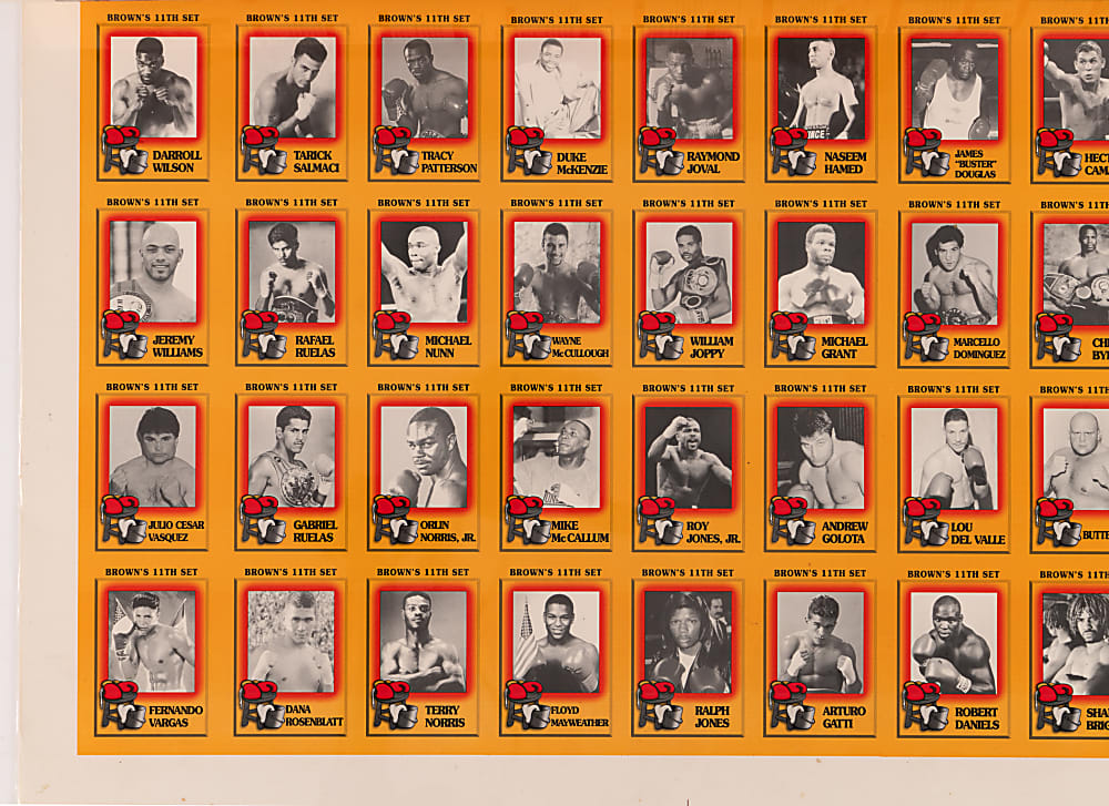 1997 Brown's Boxing Uncut Sheet with Floyd Mayweather Rookie