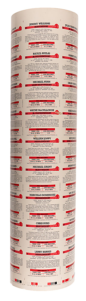 1997 Brown's Boxing Uncut Sheet with Floyd Mayweather Rookie
