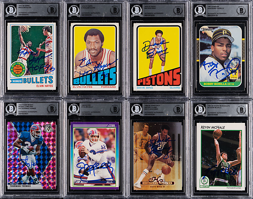 1968-2021 Multi-Sport BGS Graded Signed Group (14) with (7) Hall of Famers