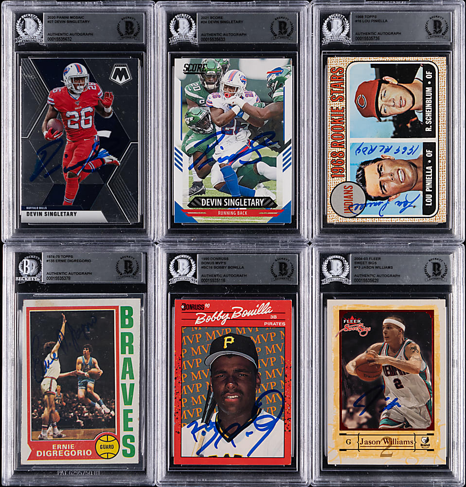 1968-2021 Multi-Sport BGS Graded Signed Group (14) with (7) Hall of Famers