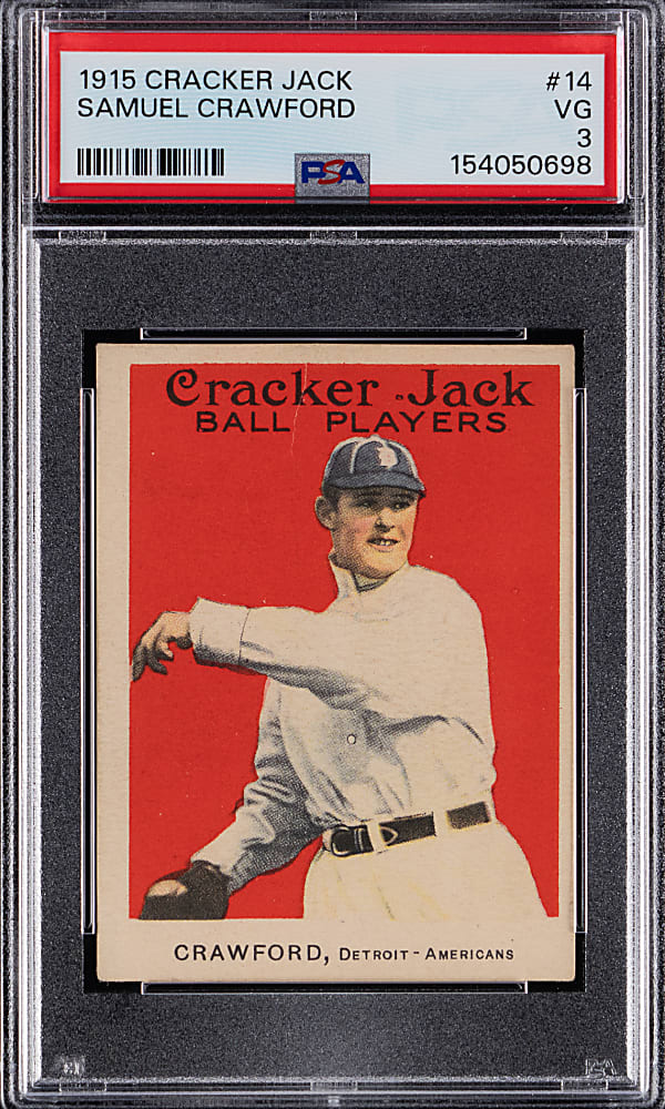 1915 Cracker Jack #14 Sam Crawford PSA VG 3