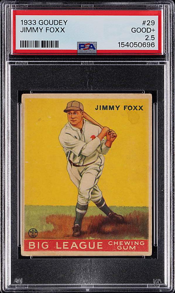 1933 Goudey #29 Jimmie Foxx PSA GOOD+ 2.5