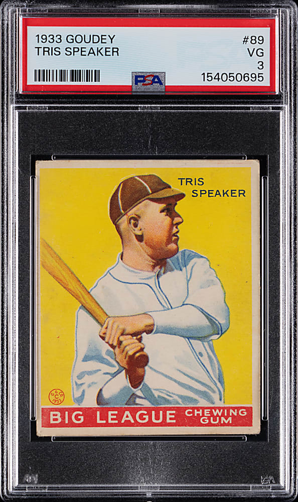 1933 Goudey #89 Tris Speaker PSA VG 3